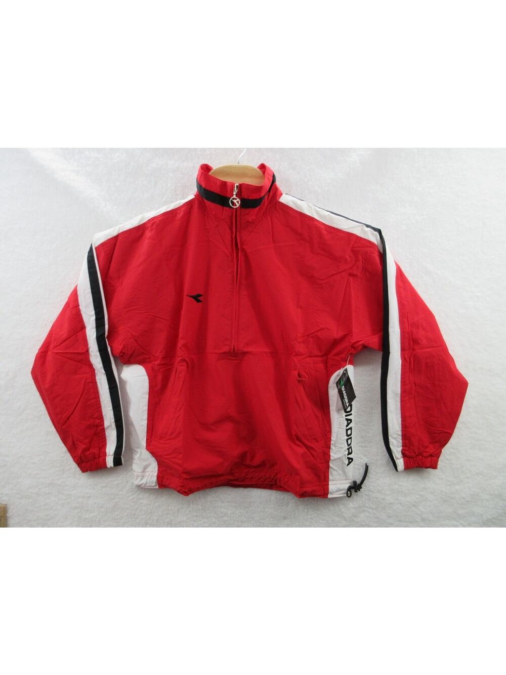 Y2K NWT DIADORA Canova Soccer Youth Large YL Nylon Pullover Jacket